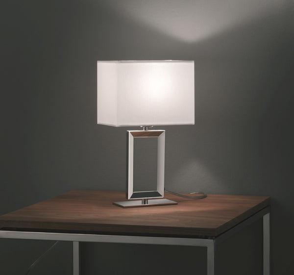 Lampe à poser Enna2 nickel, H 29,5 cm