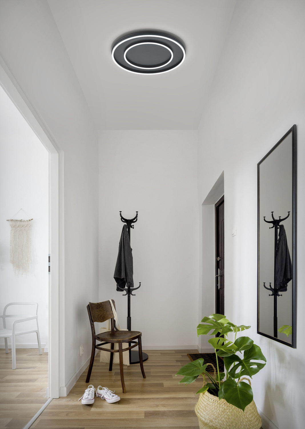 Plafonnier Sona noir, Ø 59,5 cm