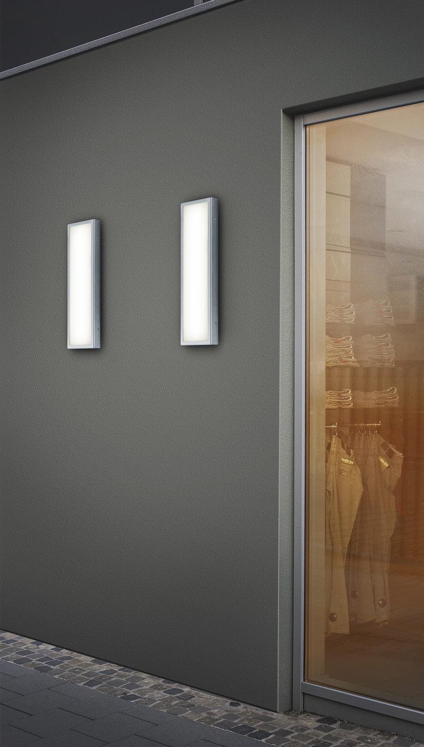 Applique extérieure Scala inox, L 45,5 cm