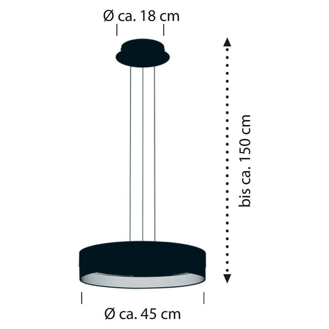 Suspension Mesh noire et dorée, Ø 45 cm