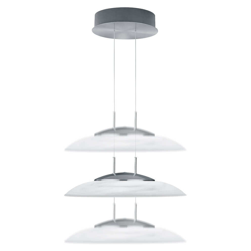 Suspension Findus nickel satiné, verre