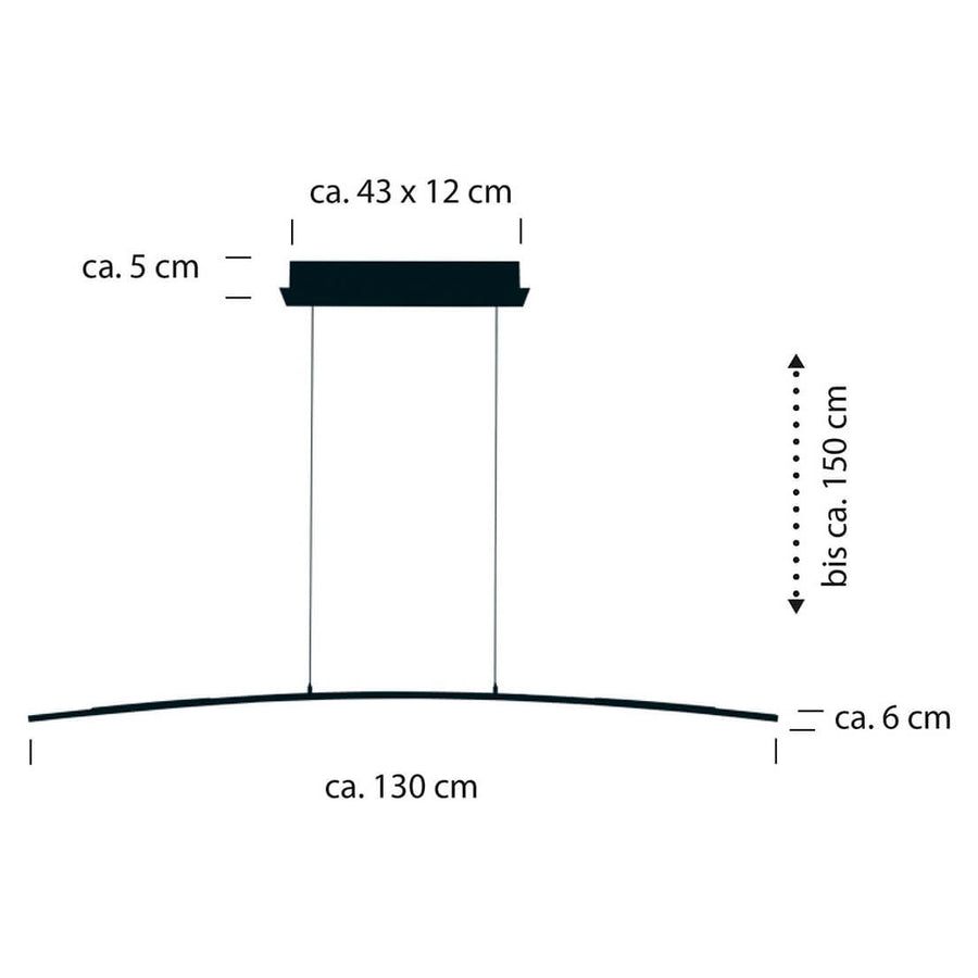 Suspension Sira aluminium, L 130 cm