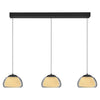 Suspension Luxxo noire et fumée, verre, L 125 cm