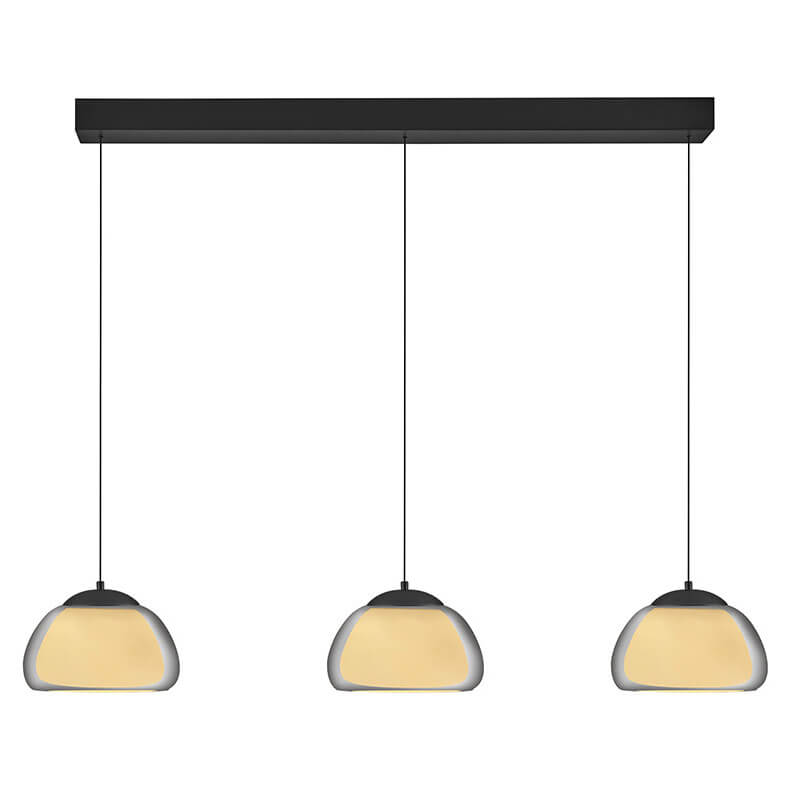 Suspension Luxxo noire et fumée, verre, L 125 cm