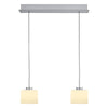 Suspension Abby aluminium et opale, verre, L 64 cm