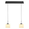 Suspension Abby anthracite et opale, verre, L 64 cm