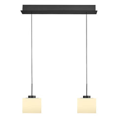 Suspension Abby anthracite et opale, verre, L 64 cm