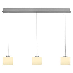 Suspension Abby aluminium et opale, verre, L 110 cm