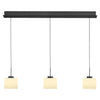 Suspension Abby anthracite et opale, verre, L 110 cm