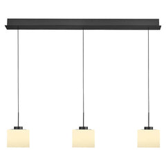 Suspension Abby anthracite et opale, verre, L 110 cm