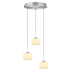 Suspension Abby aluminium et opale, verre, Ø 43 cm
