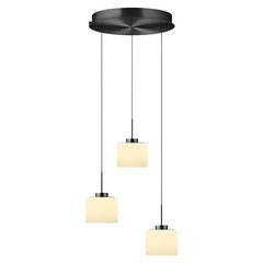 Suspension Abby anthracite et opale, verre, Ø 43 cm