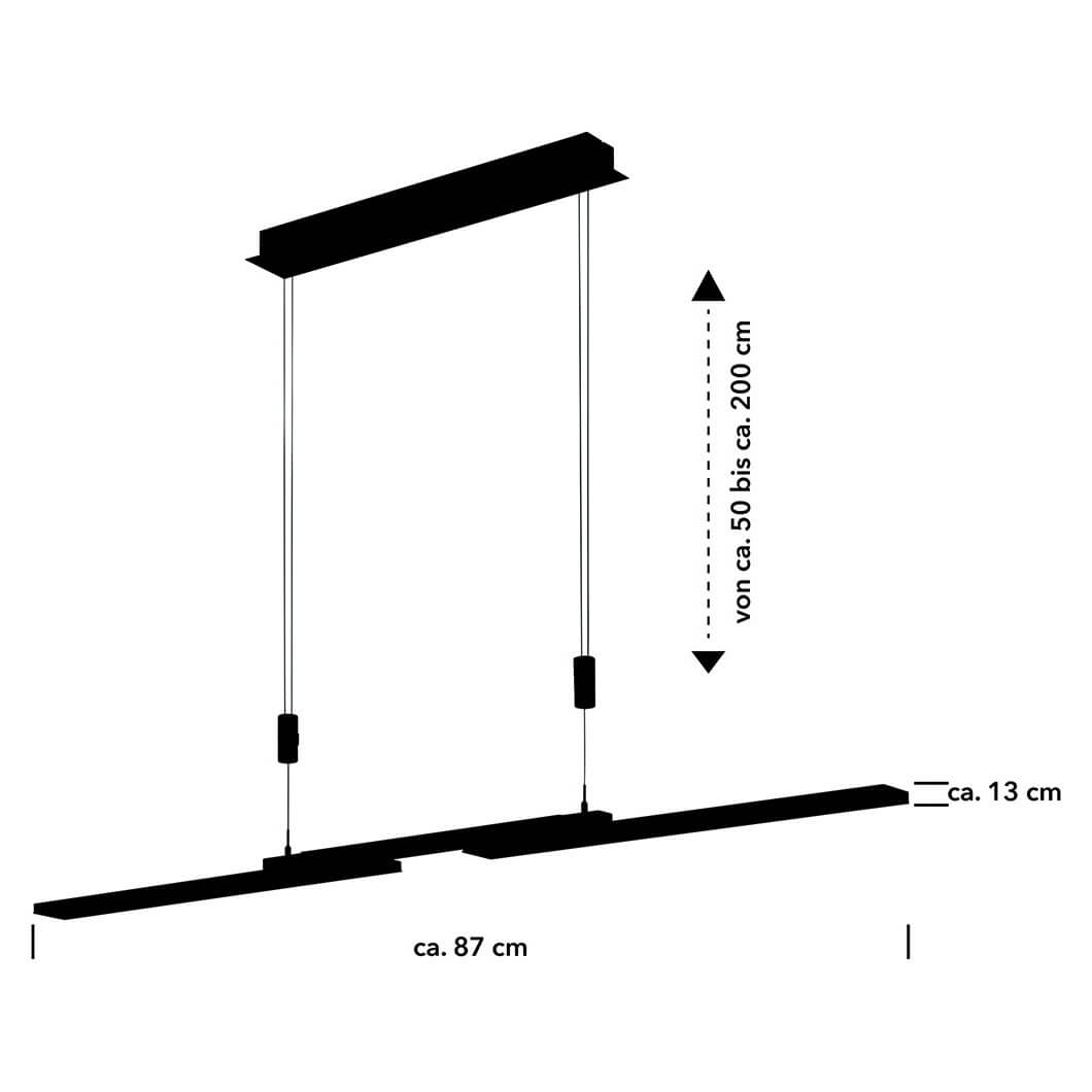 Suspension More nickel satiné, L 87 cm