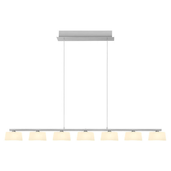 Suspension View aluminium et opale, verre, L 117 cm
