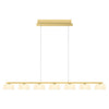 Suspension View opale, verre, L 117 cm