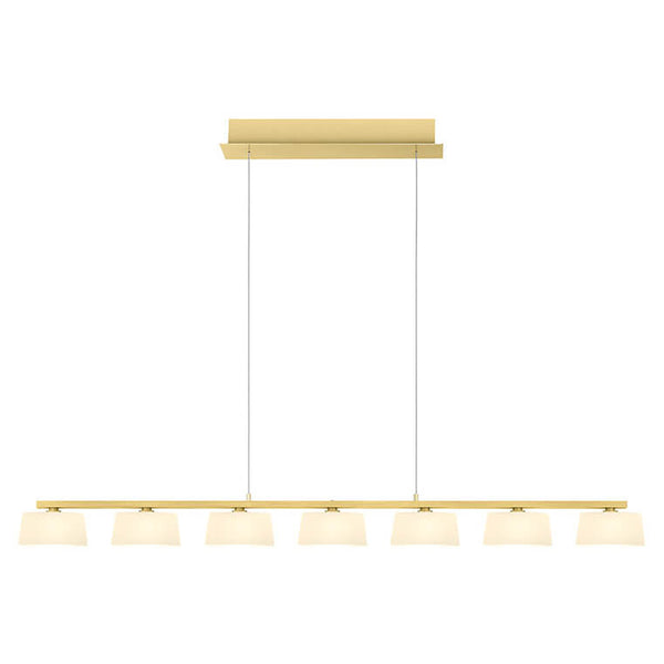 Suspension View opale, verre, L 117 cm