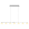 Suspension Jane aluminium et opale, verre, L 122 cm