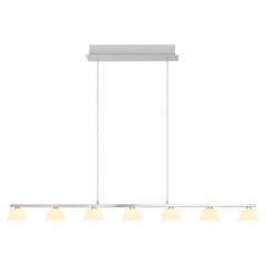 Suspension Jane aluminium et opale, verre, L 122 cm