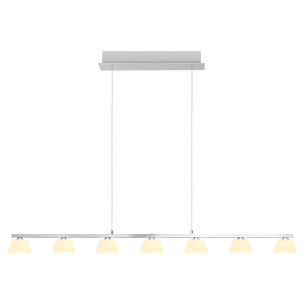 Suspension Jane aluminium et opale, verre, L 122 cm
