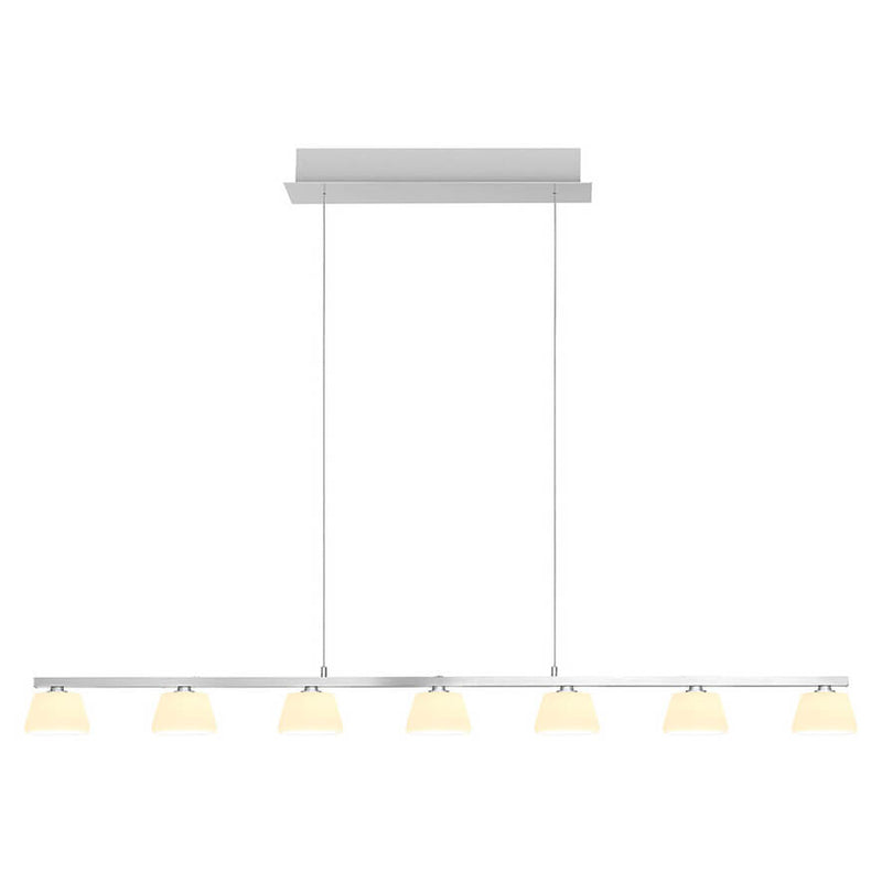 Suspension Jane aluminium et opale, verre, L 122 cm