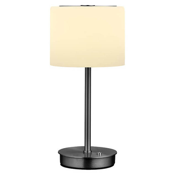 Lampe à poser Abby anthracite et opale, verre