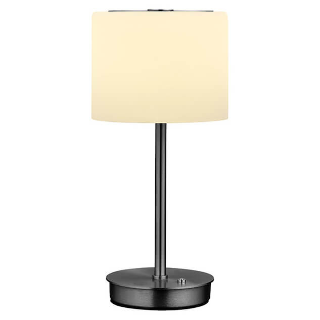 Lampe à poser Abby anthracite et opale, verre