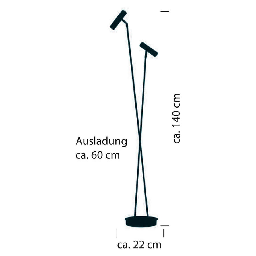 Schéma coté indiquant hauteur 140 cm, base 22 cm et saillie 60 cm.