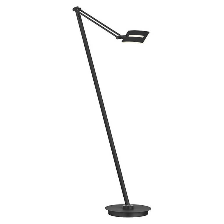 Vue en plongée du lampadaire noir, grand bras incliné vers le bas