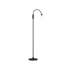Lampadaire Cut simple, noir et verre opale