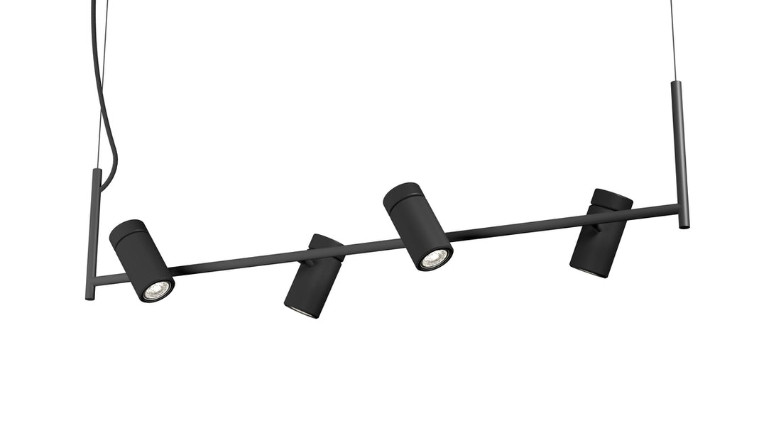 Suspension Holder linear 4 lumières, noir