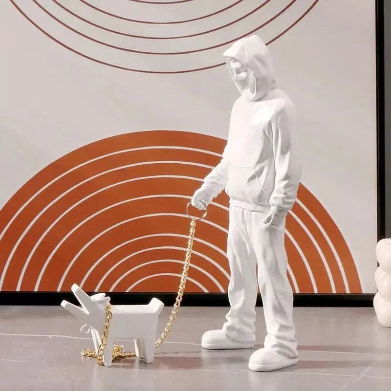 Homme Menant Chien Sculpture | Fano