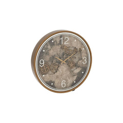 Horloge Carte Europe MDF Doré Grande Taille | Gale
