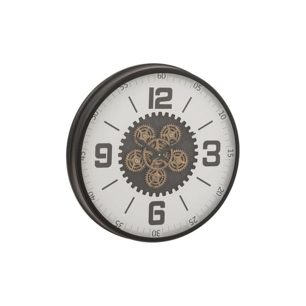 Horloge Engrenages MDF Noir/Blanc