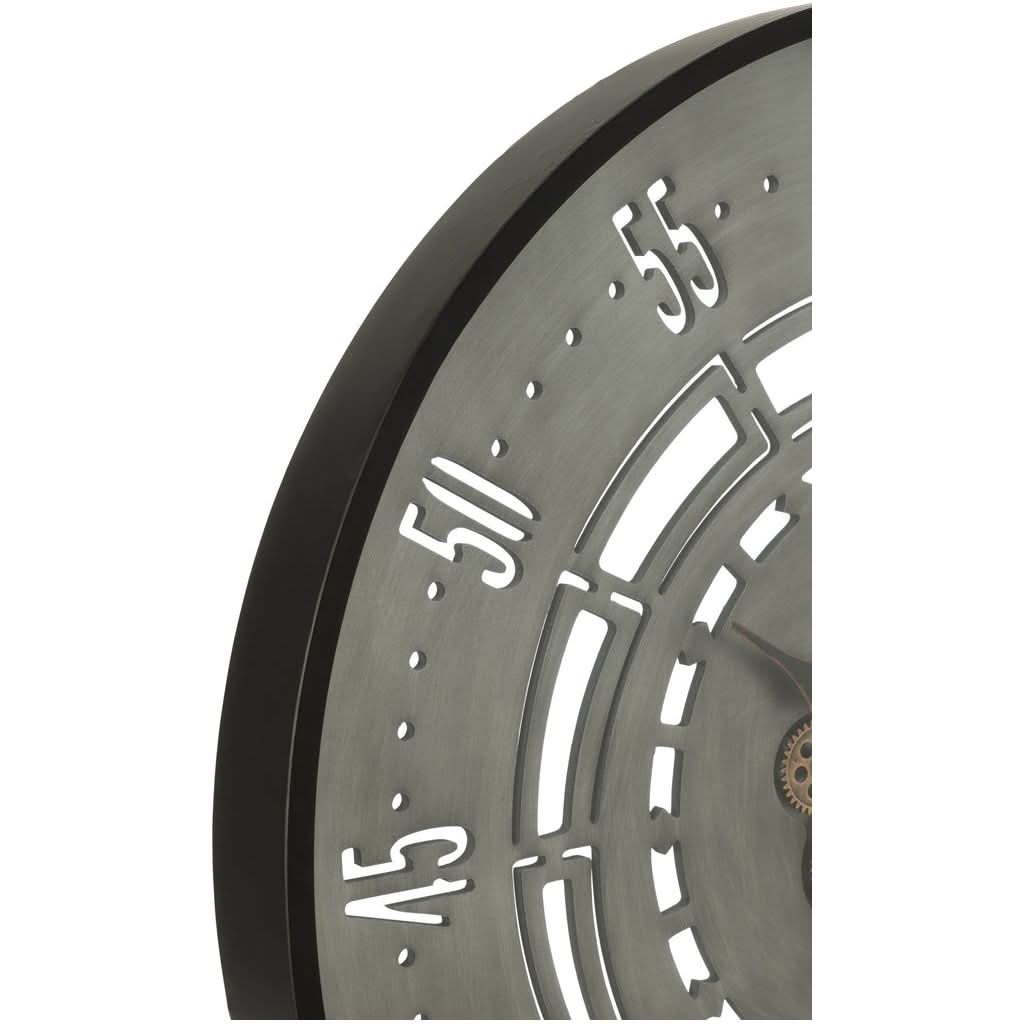 Horloge Engrenages Métal Noir/Gris