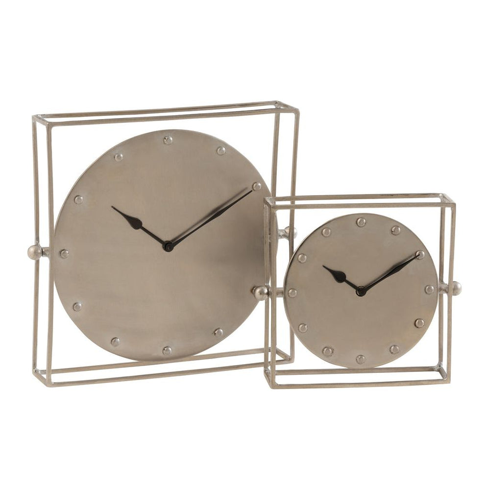 Horloge Flottante Fer Argenté Grande Taille - Designix