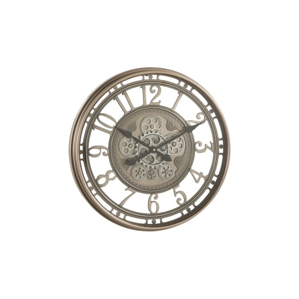 Horloge Mécanisme Visible Métal Verre - Designix