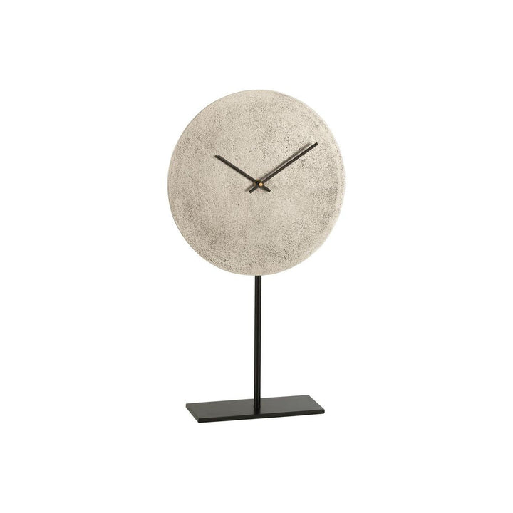 Horloge Métallique Argentée Sur Pied - Designix