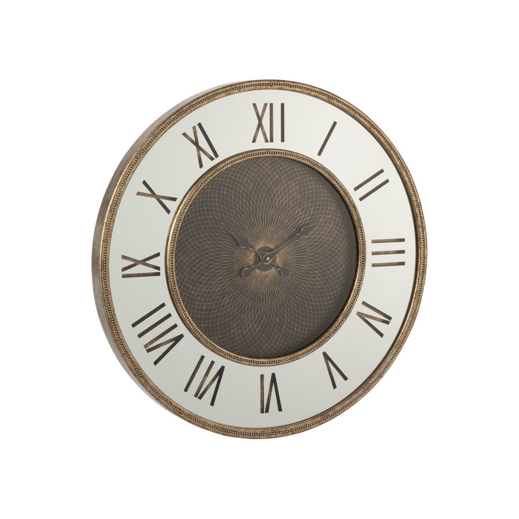 Horloge Miroir LED Doré Antique - Designix