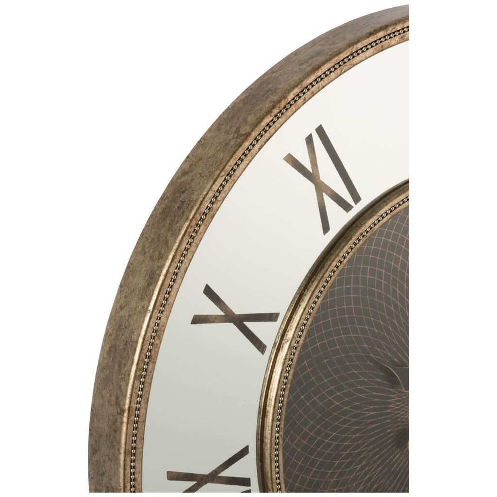 Horloge Miroir LED Doré Antique