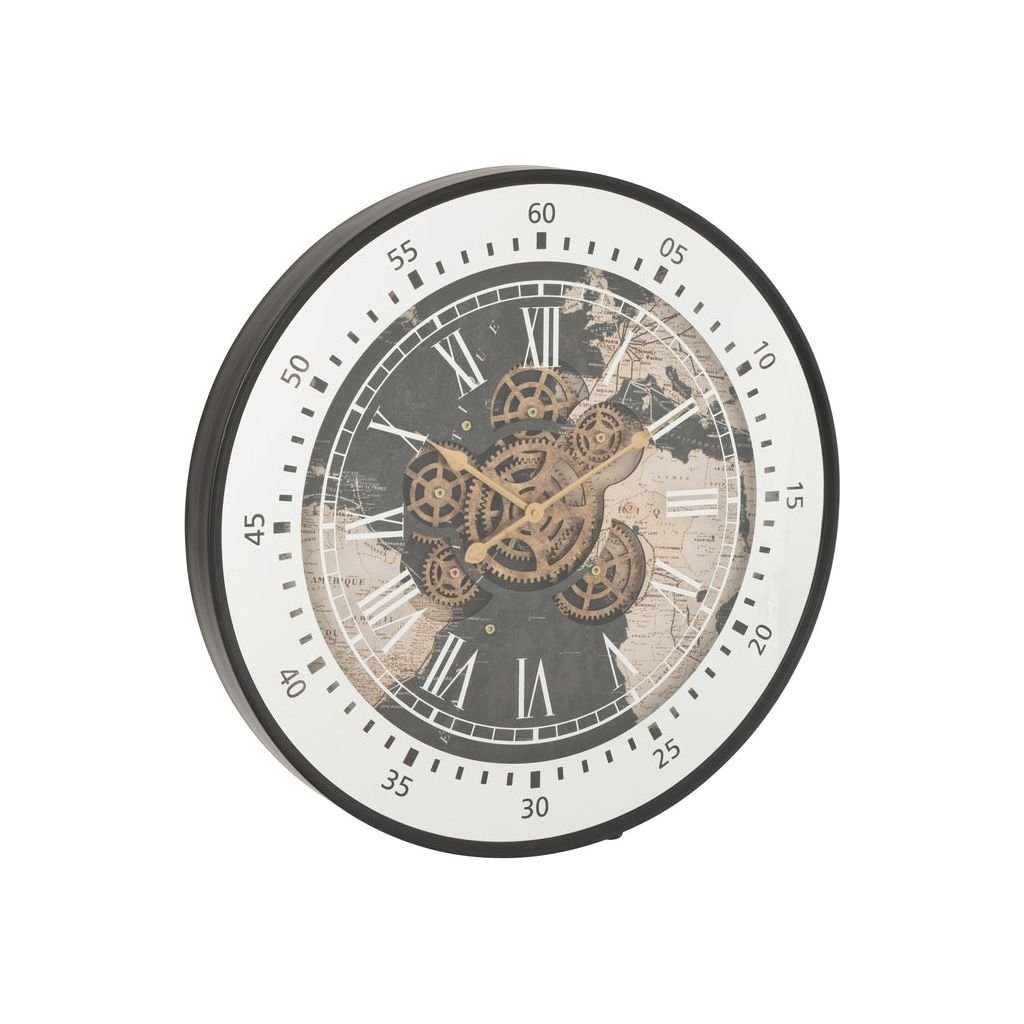 Horloge Miroir Monde Noir - Designix