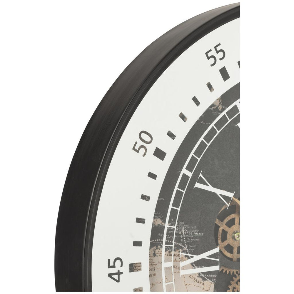 Horloge Miroir Monde Noir - Designix
