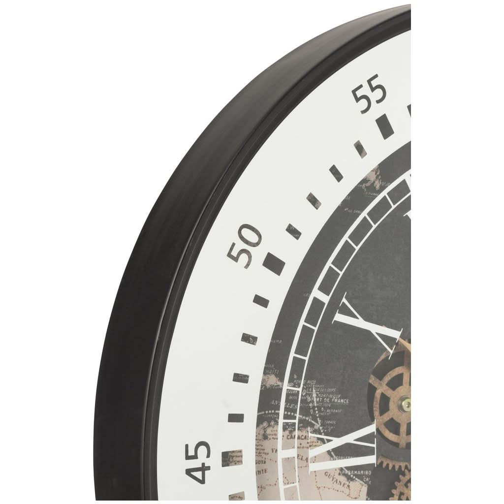 Horloge Miroir Monde Noir - Designix