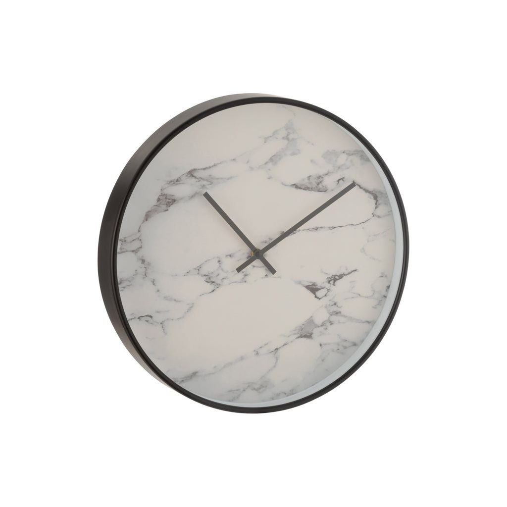 Horloge Noir Marbrée Décorative - Designix