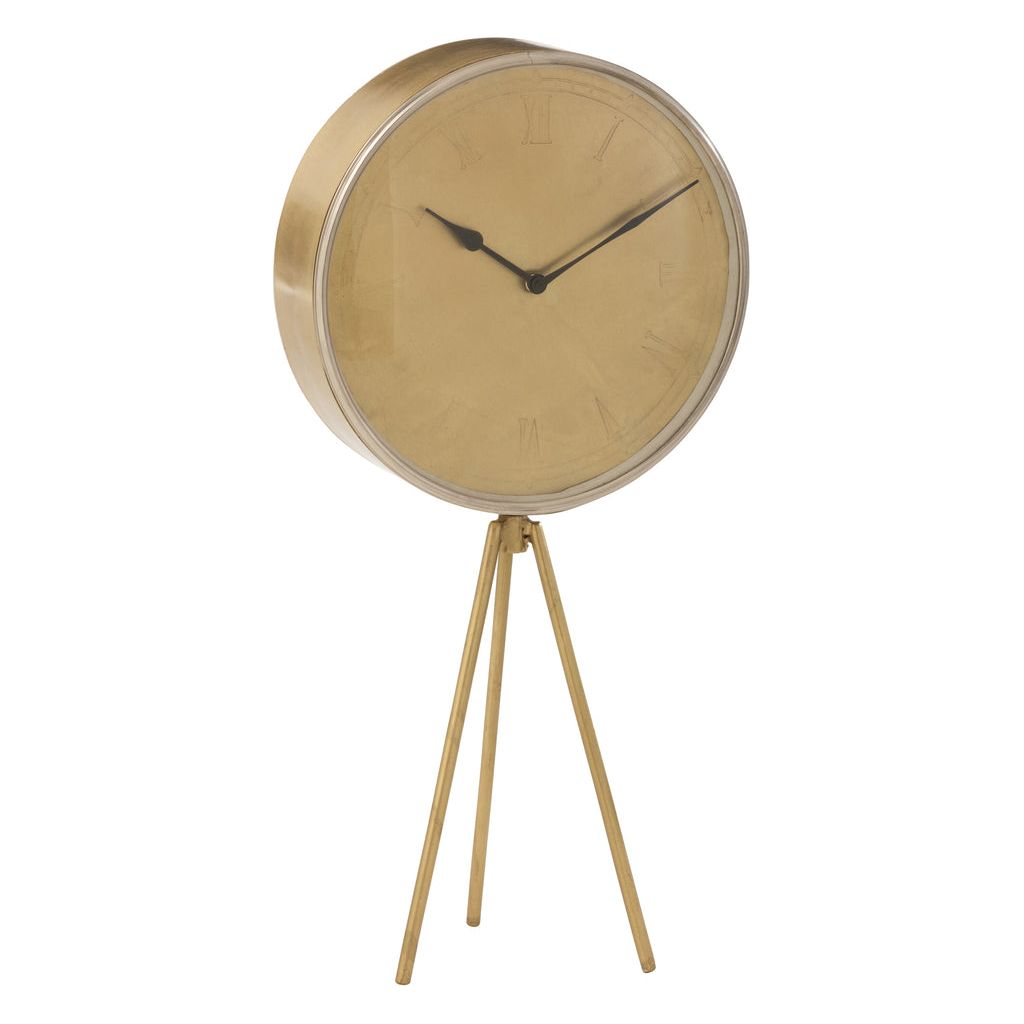 Horloge Trépied Fer Doré Grande - Designix