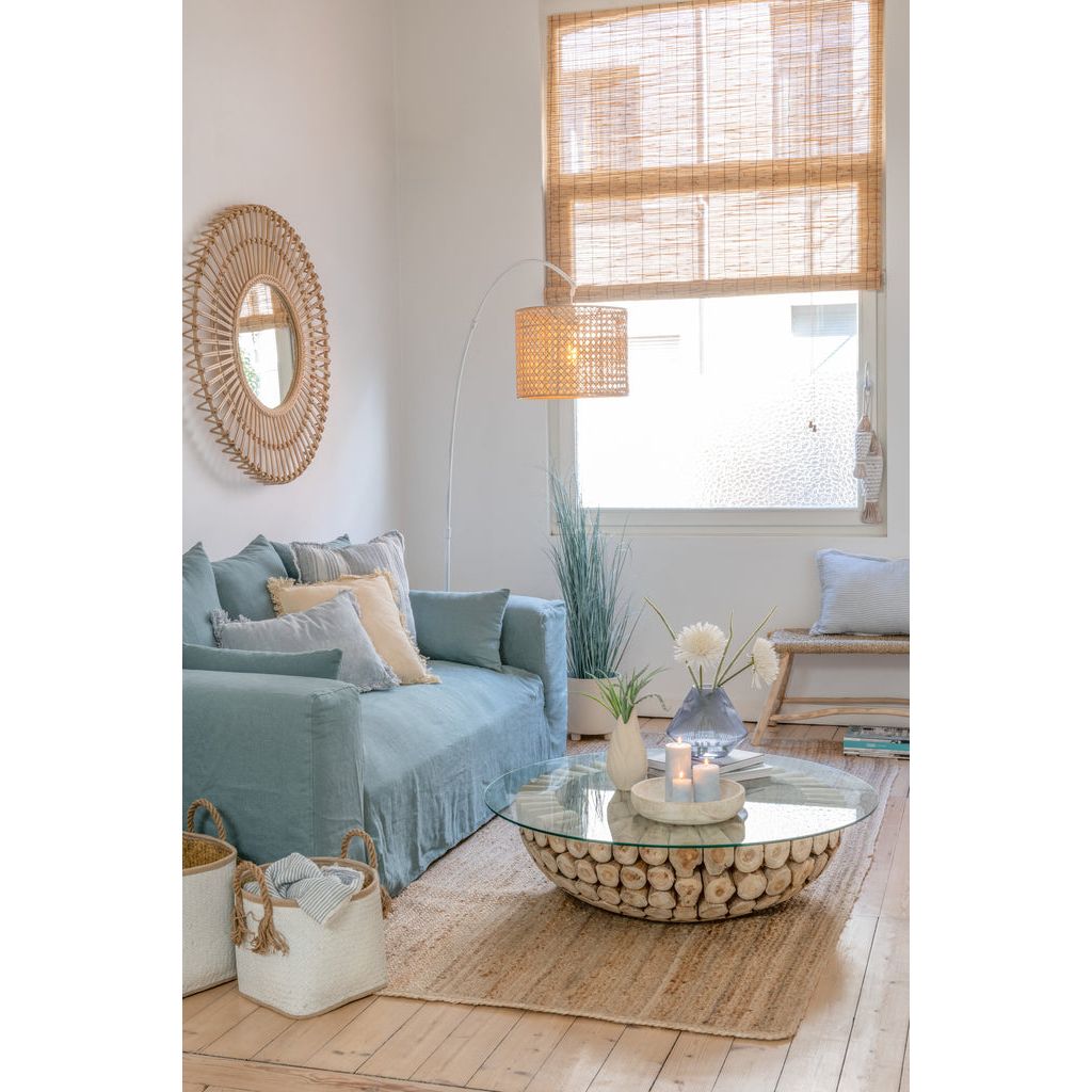Housse Canapé Lin Bleu Jeans - Designix
