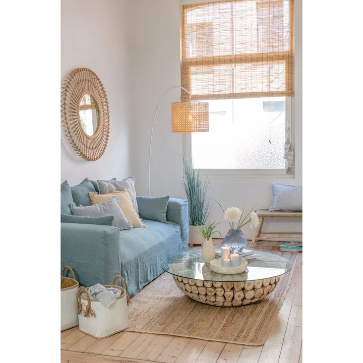Housse Canapé Lin Bleu Jeans - Designix