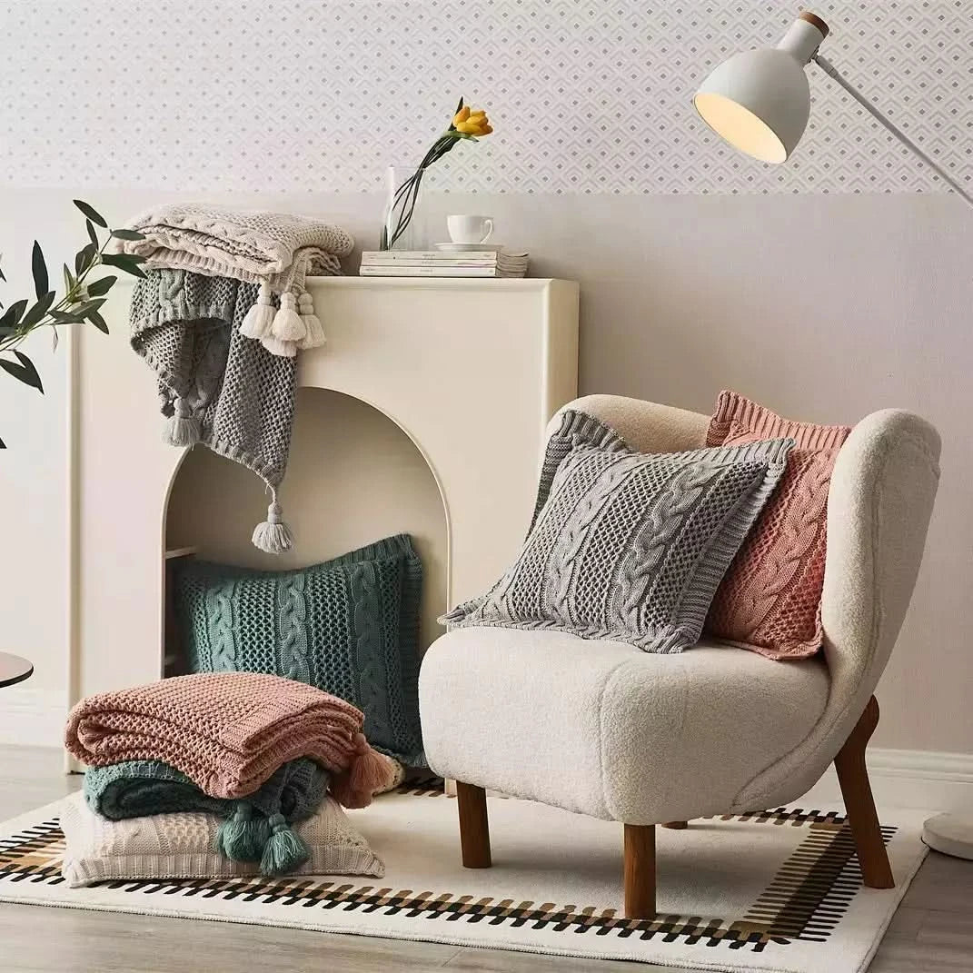 Housse de Coussin 45x45 Tricot | Modernité Chic