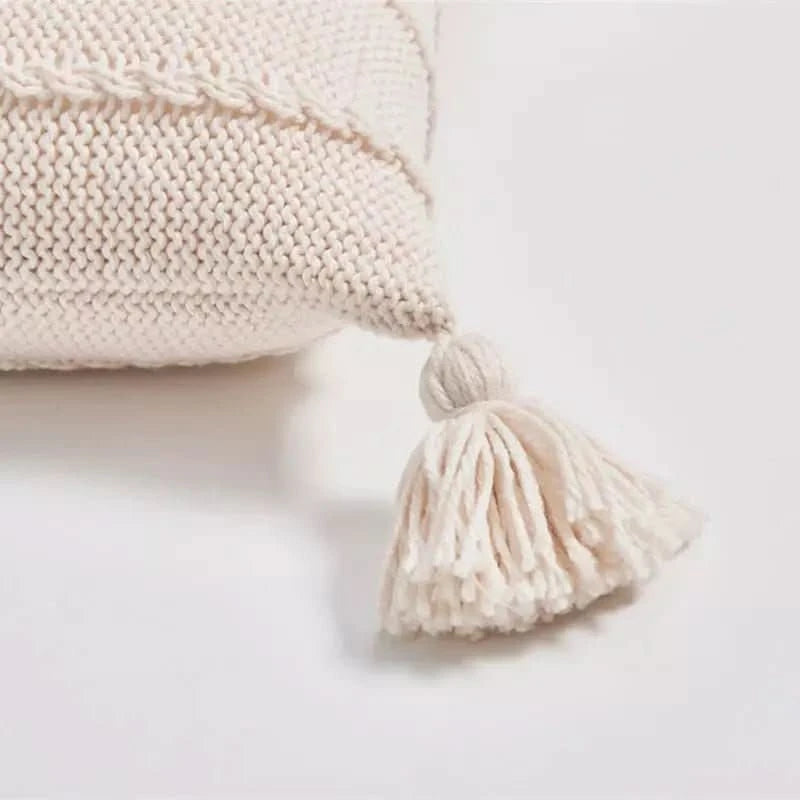 Housse de Coussin en Tricot | Douceur Alpestre - Designix Coussin Beige 45x45 cm