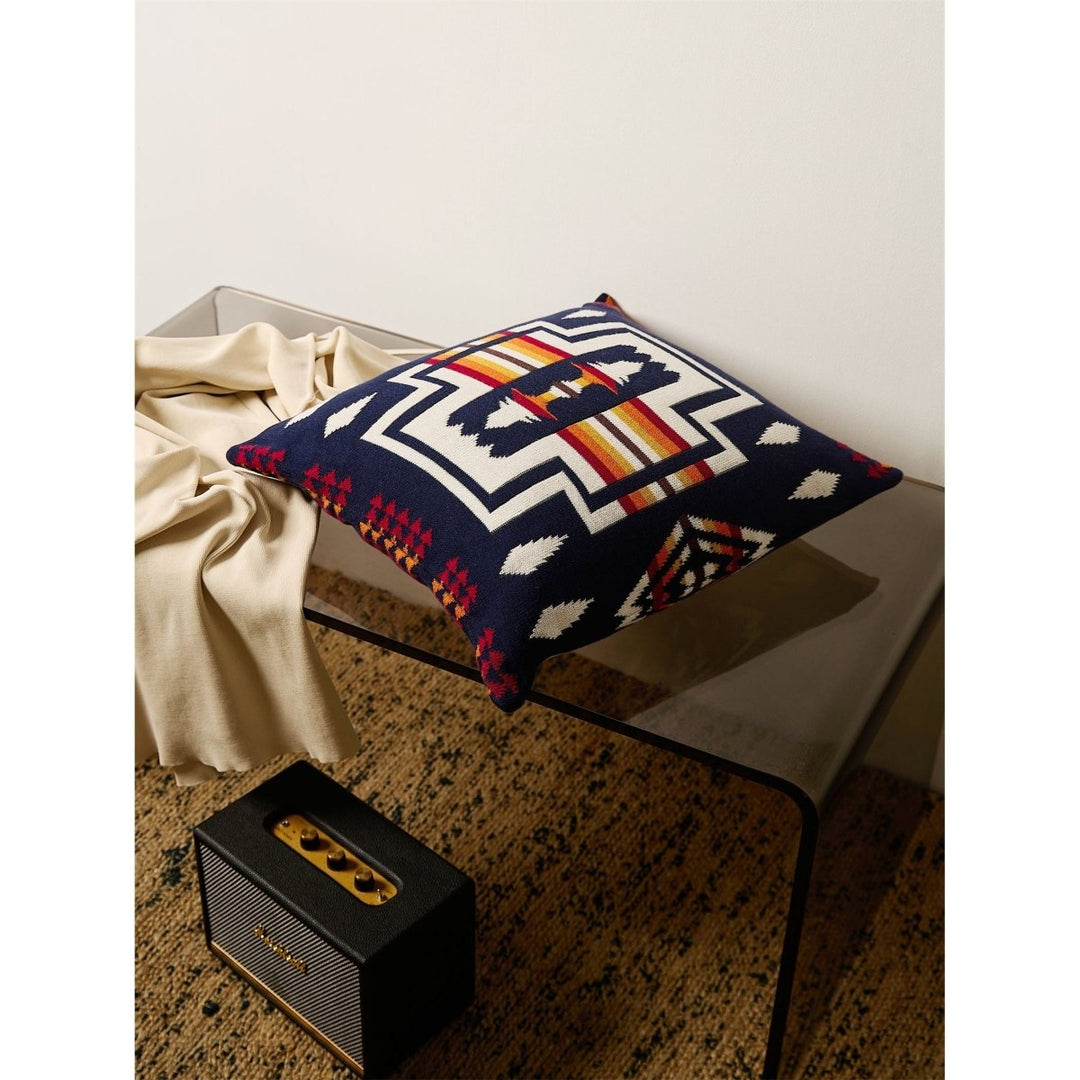 Housse de Coussin Indien | Mirage Rajput - Designix Coussin Bleu Marine 45x45cm