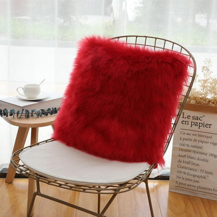 Housse de Coussin Laine Douce | Nuit Sereine | Designix - Coussin Rouge 40x40cm  - https://designix.fr/